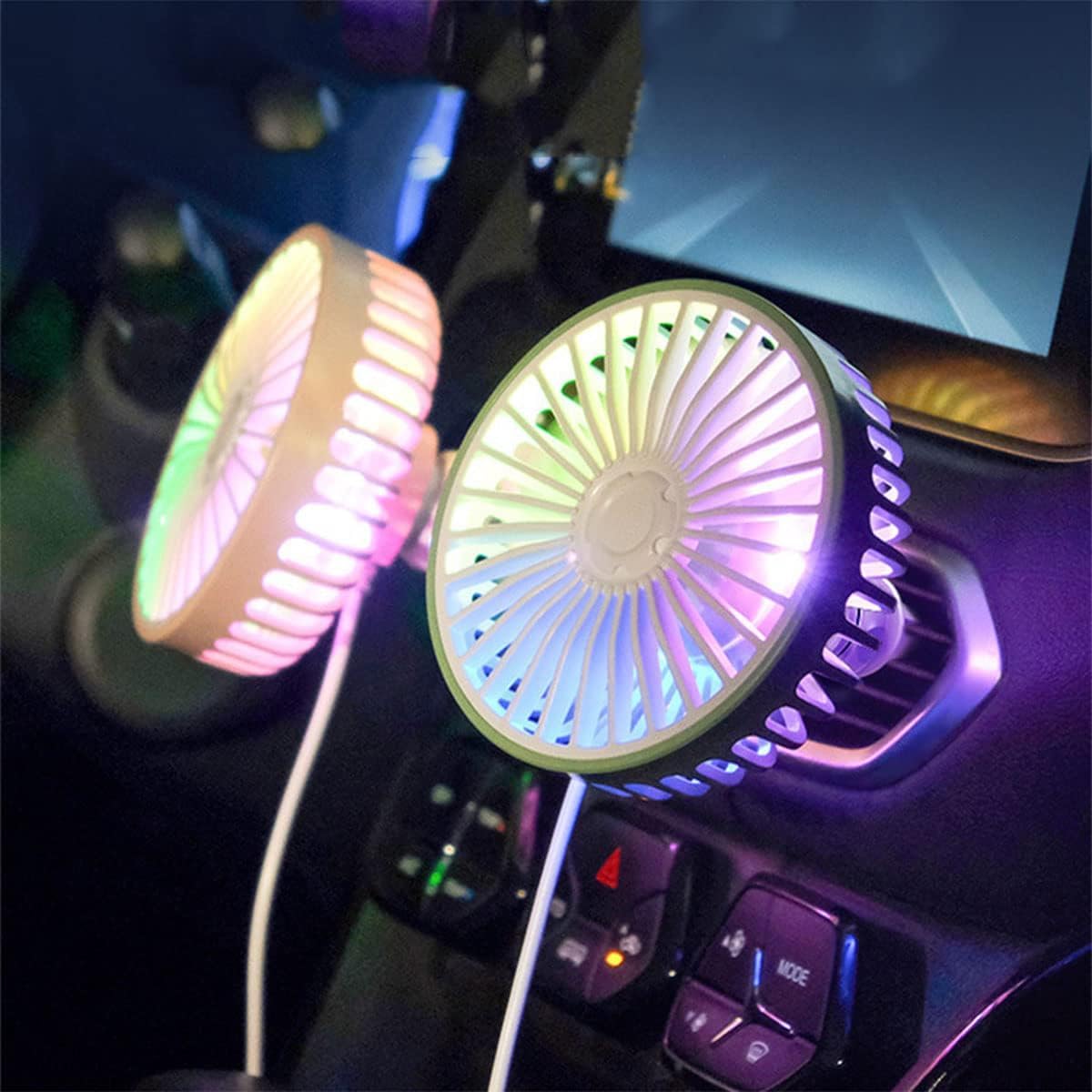 HASTHIP USB Car Fan for Air Vent with 3.39 in 5 Blade Clip On Design and ABS Build | 3 Speeds