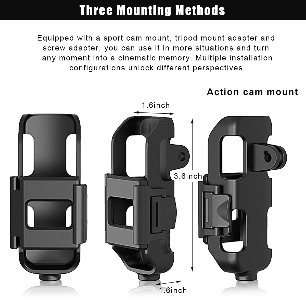 ZORBES DJI Osmo Pocket Accessories for Pocket 2 with Three Mounting Methods in Black