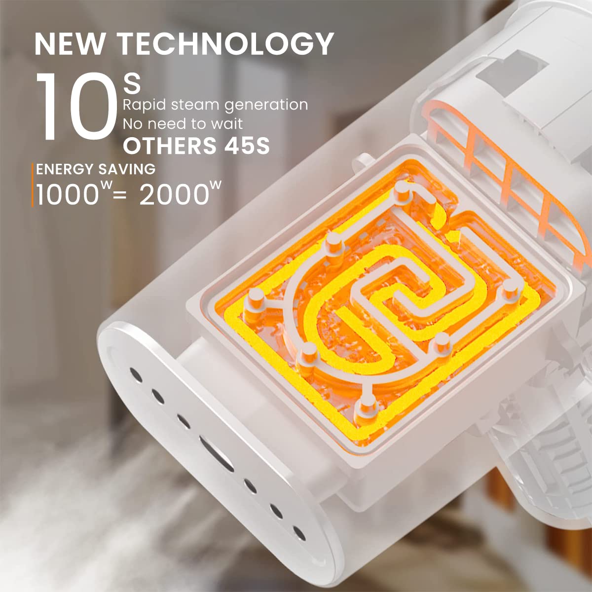 Bear Garment Steam Iron for Clothes with 10s Heat Up and 360° Leak Proof Design | Portable Travel Steamer