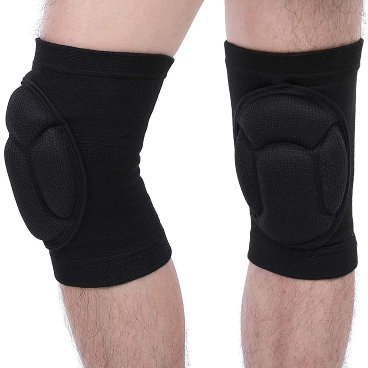 ZIBUYU Knee Pads for Running and Gym featuring Thickened EVA Foam Cushion | Black Unisex Support