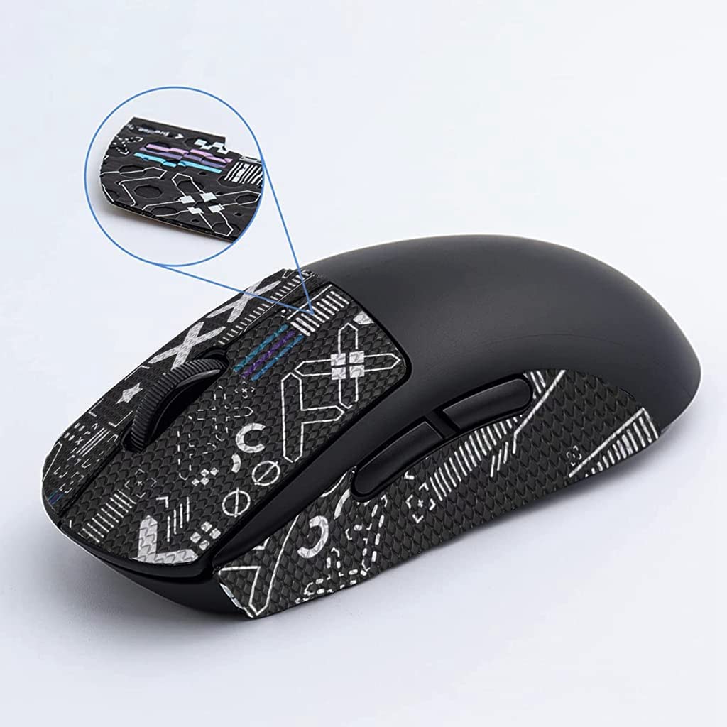 Verilux® Mouse Grip Tape for Logitech G Pro Wireless Mouse Pre-Cutted Self-Adhesive Mouse Grip Tape Sweat-Proof Anti-Slip Non-Fading Gaming Mouse Skin Cool Mice Upgrade Kit (Mouse is NOT Included)