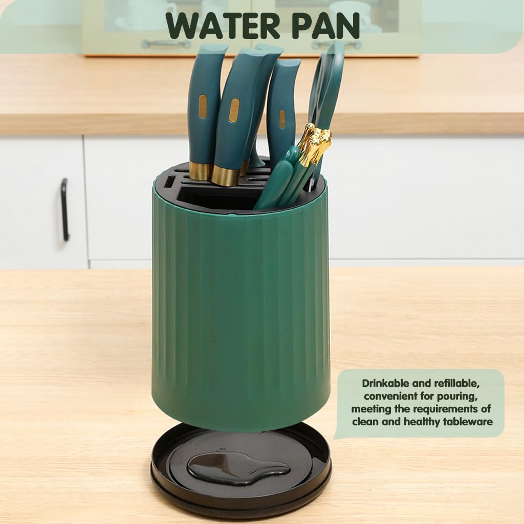 Supvox Kitchen Cutter Organizer with 360° Rotating Design and Custom Molded Utensil Slots