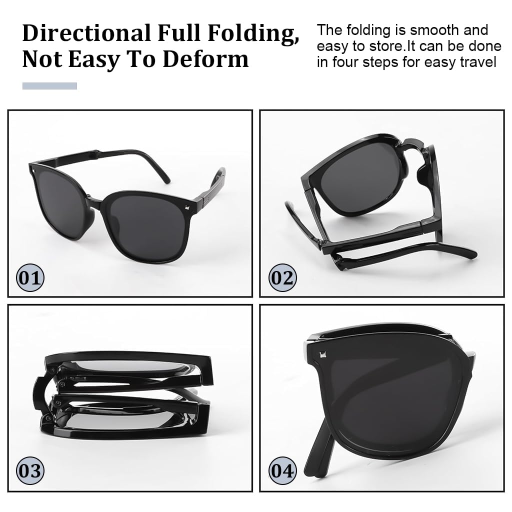 PALAY Sunglasses for Daily Wear with Polarized UV400 Lenses and Folding Design | Unisex Travel Set