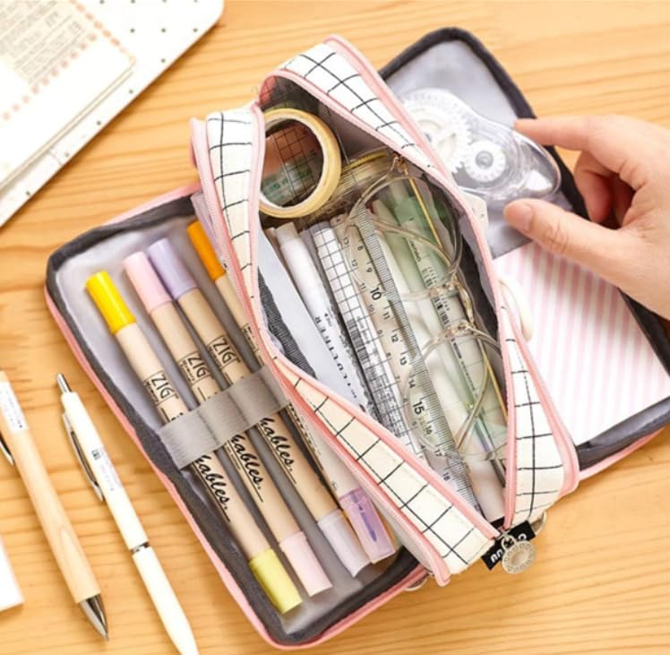 Zibuyu Pencil Case for School and Office with Multi Compartment Design | Smooth Zipper Storage