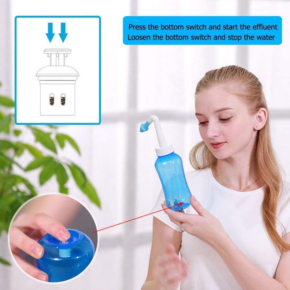 MAYCREATE  500Ml Neti Pot - Nose Wash System - Nose Cleaner With Sinus Nasal Pressure - Doctor Suggestion Product - Sinus Rinse For Adults Children Nose Care.