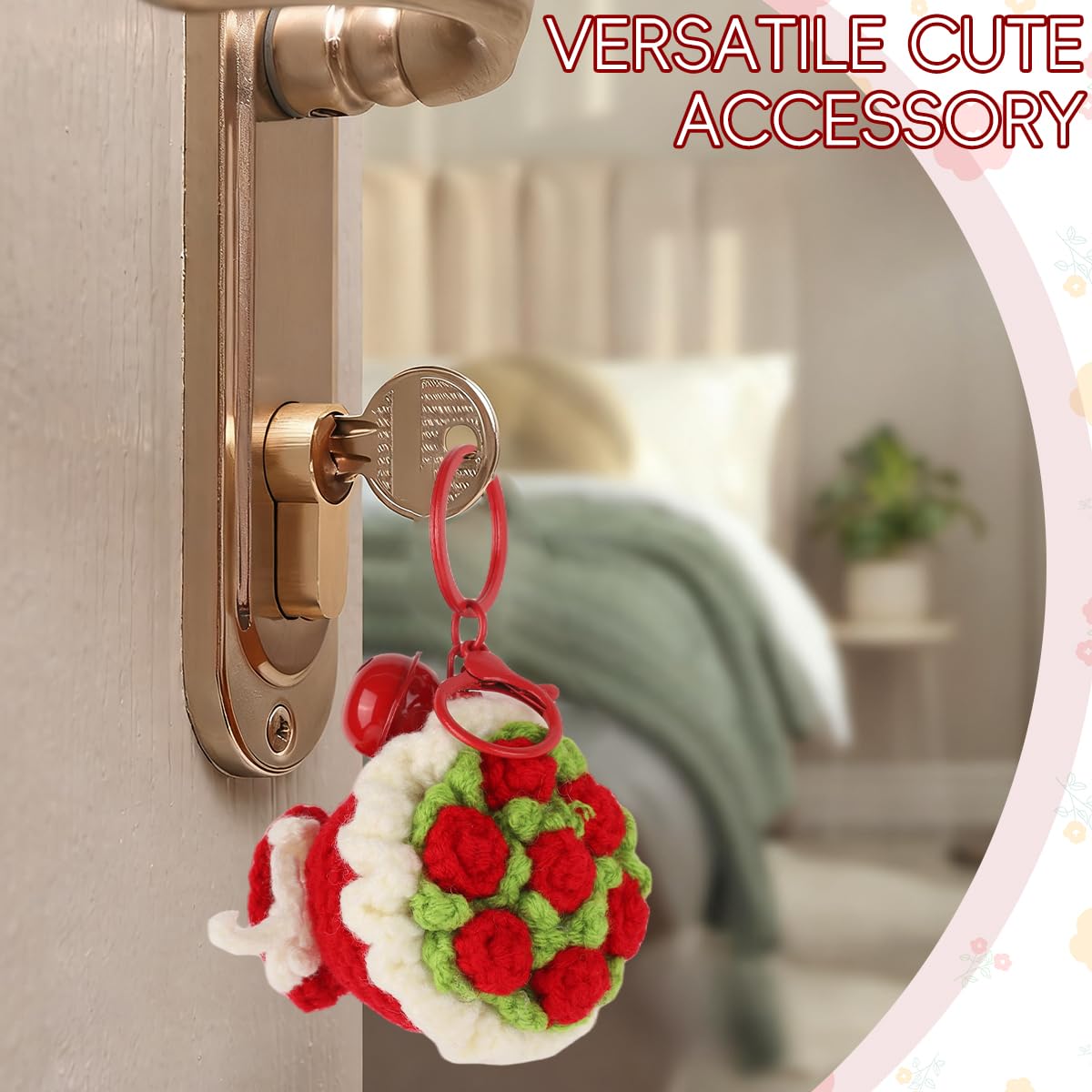 PATPAT Crochet Keychain featuring Handmade Crochet Flowers for Daily Use and Gift Ideas