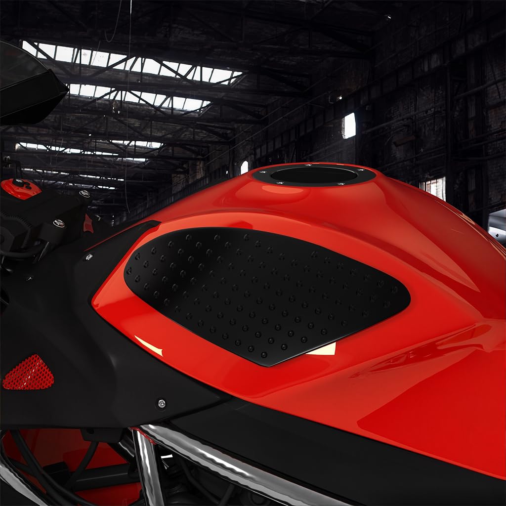 STHIRA Motorcycle Gas Tank Pads 2pcs for Better Knee Grip featuring Anti Slip Dotted Rubber | Universal Fit for 1000RR Z1000 FZ1 R6