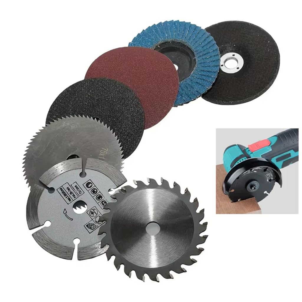 Serplex Angle Grinder Abrasive Discs for Wood Carving and Sanding 7 pcs Set | Fits 3 in Grinders
