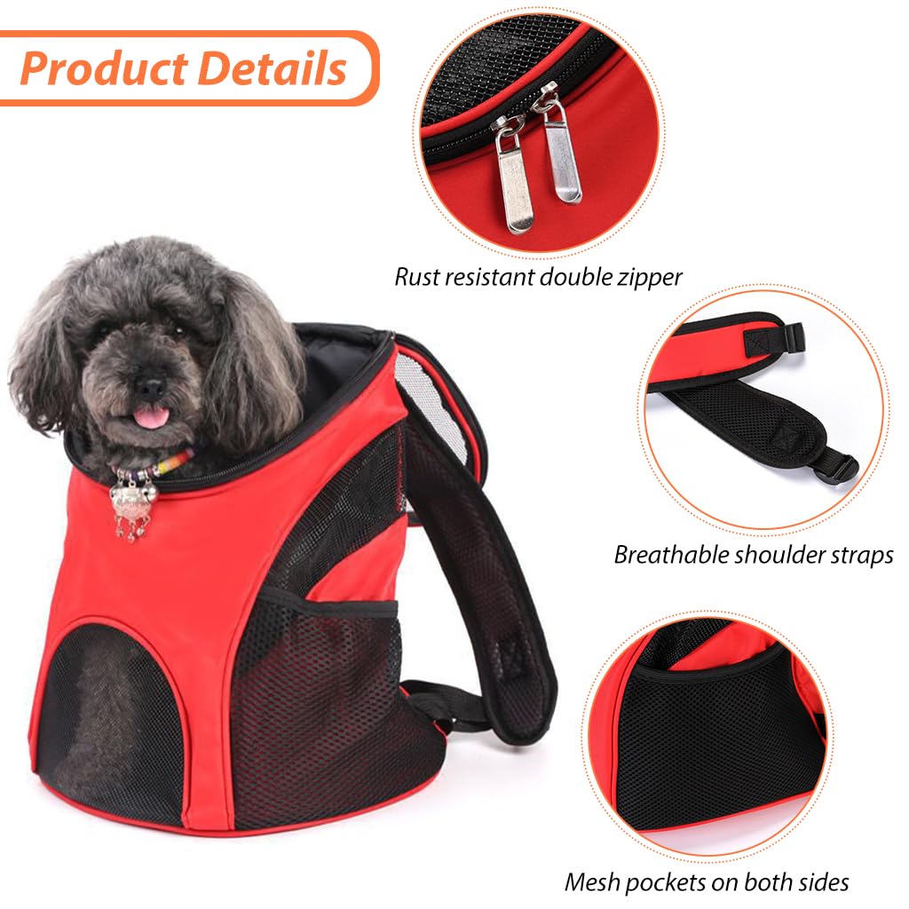 Qpets Cat Carrier Backpack for Travel with 36×31×45 cm Frame | Breathable Mesh and Padded Straps