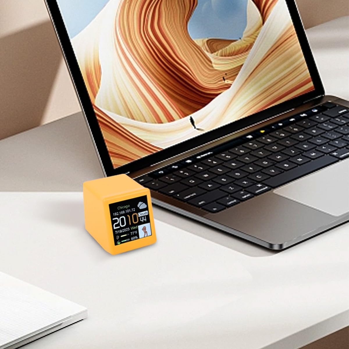 HASTHIP Smart WiFi Alarm Clock with Colorful LCD Weather Display and USB Rechargeable Design | Portable Desk and Travel Timepiece
