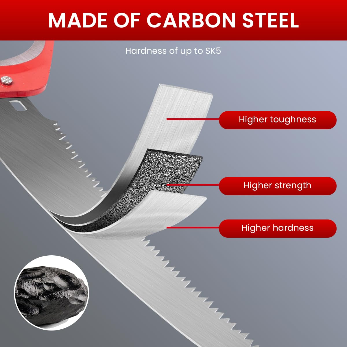 Serplex Tree Pruner for High Branch Cutting with Cord-Controlled Bypass | SK5 Alloy Steel 3 PCS