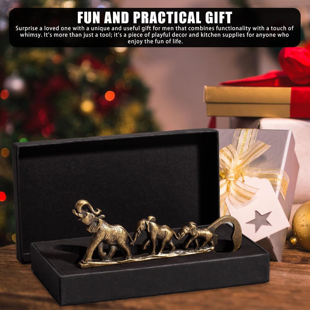 HASTHIP Elephant Bottle Opener for Men featuring 13x5.8cm Zinc Alloy Design | Creative Gift