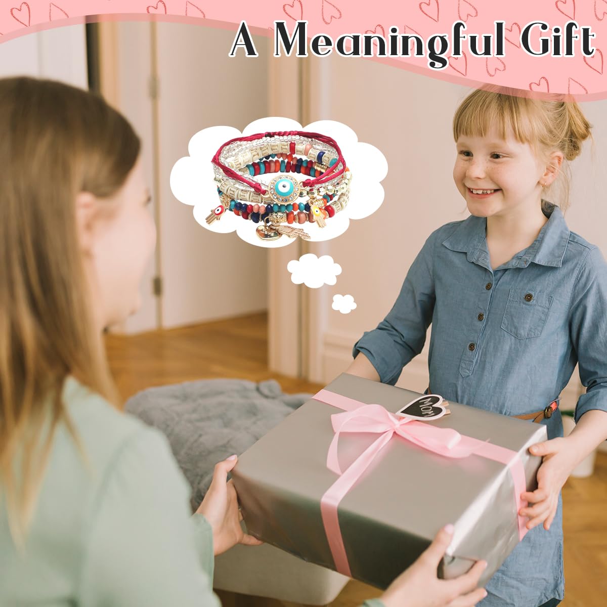 SANNIDHI Boho Evil Eye Bracelet Set for Brother with 6 Layered Beaded Charms | Multicolor Stackable Gift for Women and Girls