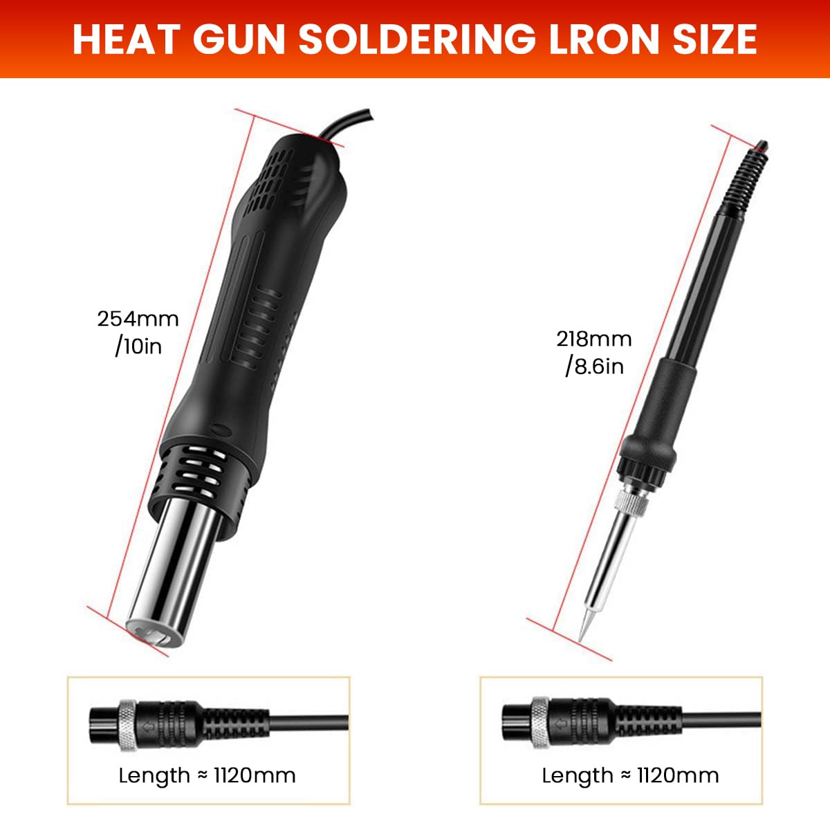 Serplex Soldering Station for Precision Repair with LCD Display and Divided Switches | 700W 220V 2-in-1 Hot Air Gun and Iron
