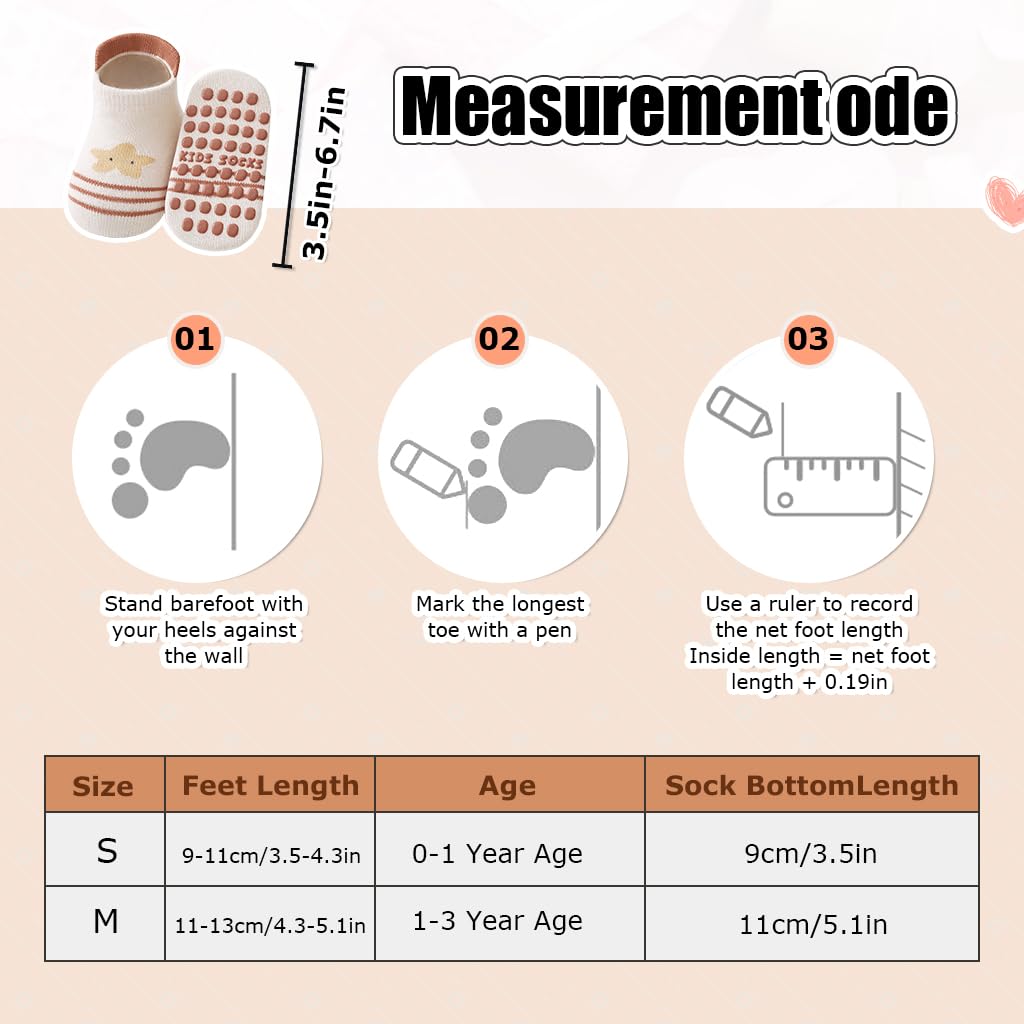 SNOWIE SOFT Cartoon Socks for Toddlers with Anti Skid Soles and Breathable Cotton 6 Pairs