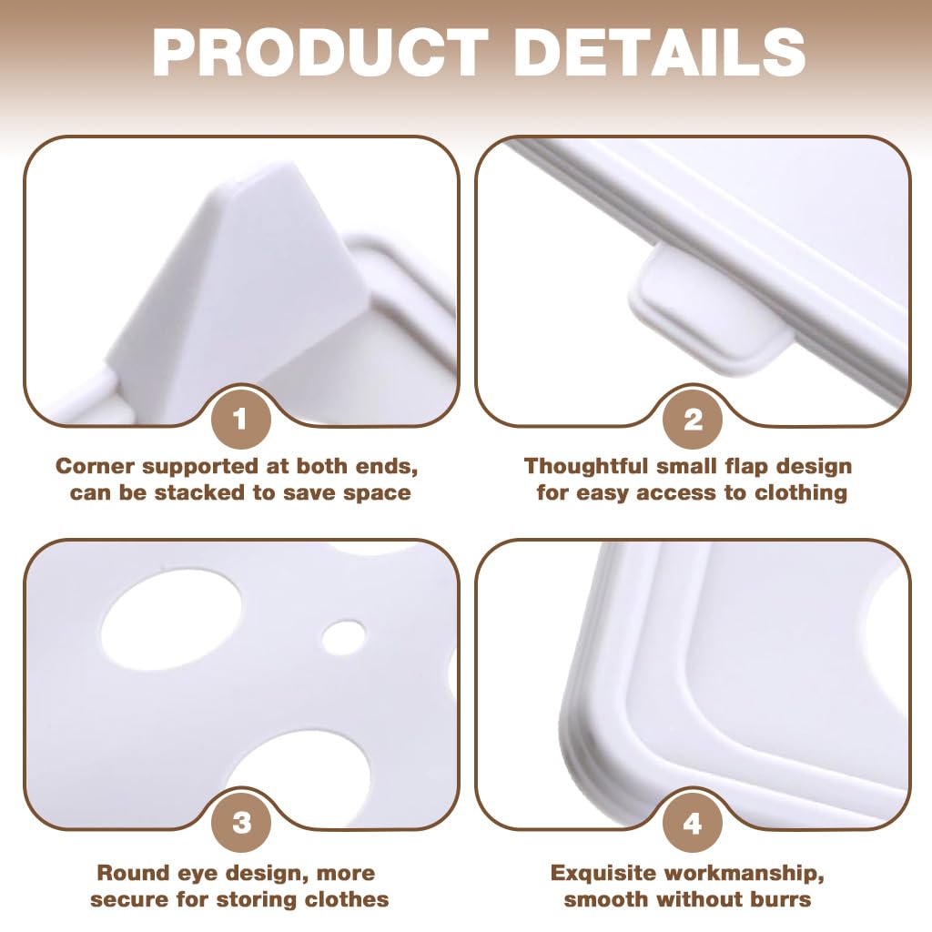 Supvox Stackable Shirt Divider Boards for Closet and Drawer Organization 10 Pack 33x26cm featuring Easy Lifting Grip | Neatly Folded T Shirts and Polos