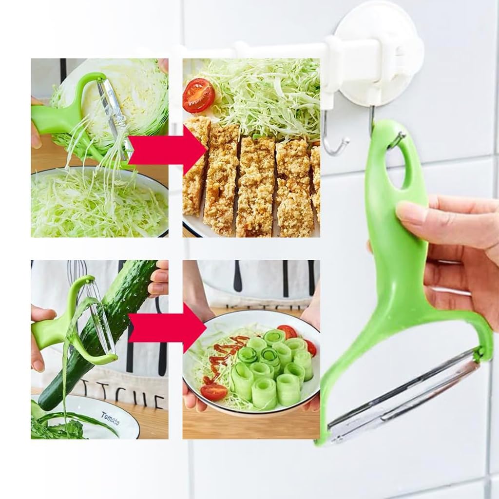 ZIBUYU Fruit and Vegetable Peeler Set for Potatoes and Carrots with Ergonomic Handle | 3 Pack Stainless Steel Kitchen Tools