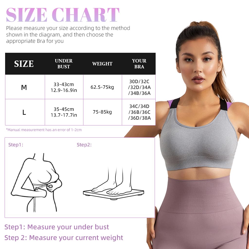 PALAY Sports Bras for Women for High Impact Workouts with Cross Back Straps and Breathable Fabric