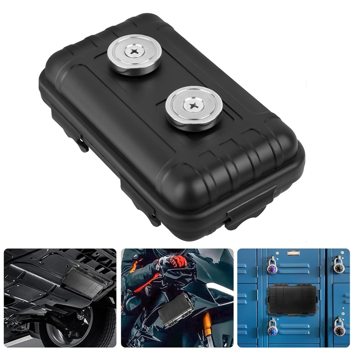 Serplex Magnetic Storage Box for Keys and Tools with Dual Magnets 12x7x4cm PP Material