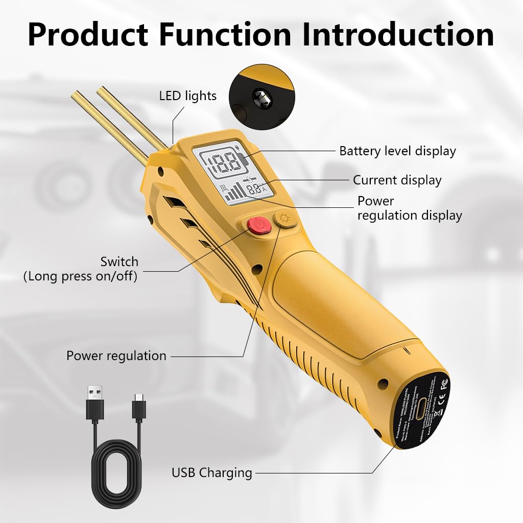 Serplex Cordless Plastic Welder for Car Bumper Repair with 500W Power and 200PCS Hot Stapler | LCD Display and 5000mAh Battery