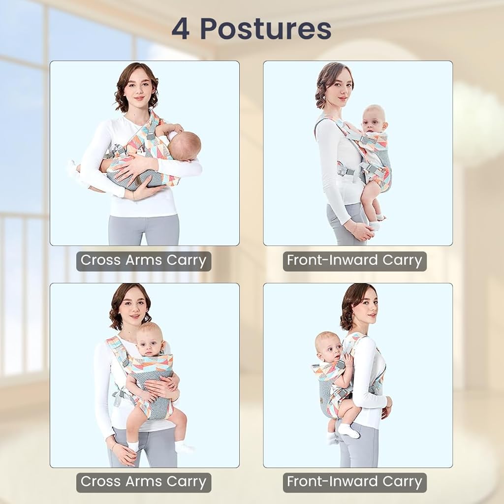 SNOWIE SOFT 4 in 1 Baby Carrier, Adjustable Kangaroo Baby Carrier Front Baby Carrier Face-in/Out, Baby Wrap Carrier Soft & Breathable Baby Carrier for Newborn to Toddler, 0-36 Months, Under 25KG