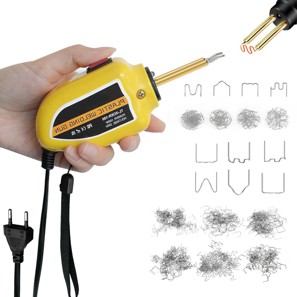 Serplex Plastic Welder Kit for Car Bumper and Kayak Repair with 100W Gun & 800 Staples | Portable DIY Set