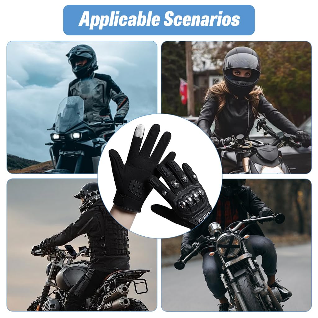 PROBEROS Winter Bike Gloves for Riding and Hiking with Touchscreen Fingertips | Anti-Slip Palm Grip and Hidden Zipper Pouch