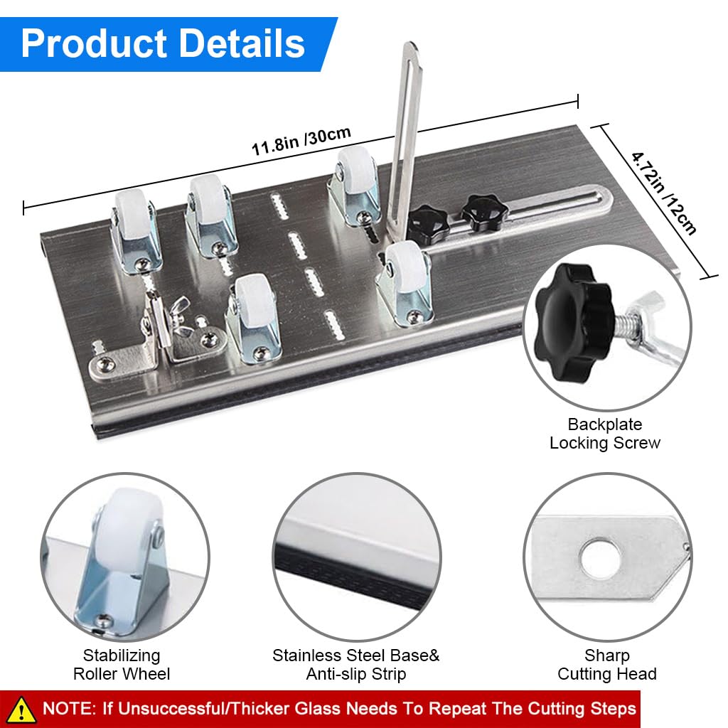 Serplex® Glass Bottle Cutter Glass Cutting Tool Kit for DIY Craft Stainless Steel Glass Bottle Cutter Universal Glass Bottle Cutter for Various Glass Bottle (Only for Round Bottles)