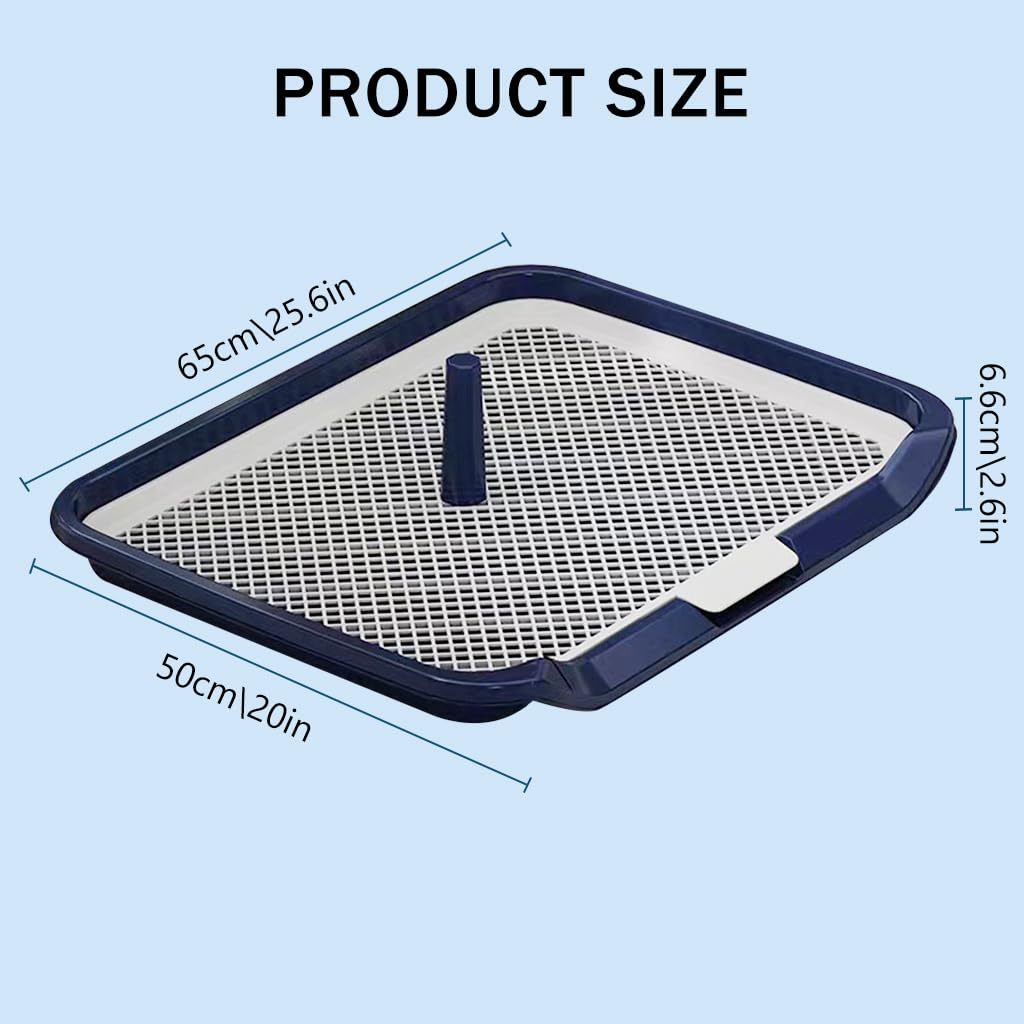 Qpets® 65 x 50cm Dog Poop Tray, Puppy Pee Poop Training Deck, Pee Pads for Dogs, Dog Pee Pads, Plastic Dog Pet Potty Indoor Training Toilet for Small and Medium Dogs, Easy to Clean