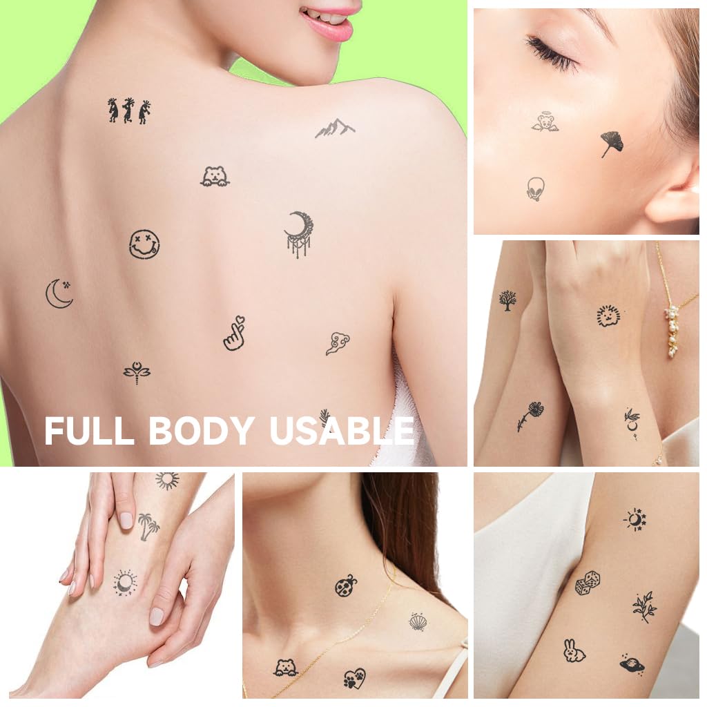 MAYCREATE Temporary Tattoos for Kids and Adults featuring 5 Sheets 77 Designs | Sweatproof 2‑Week Body Stickers