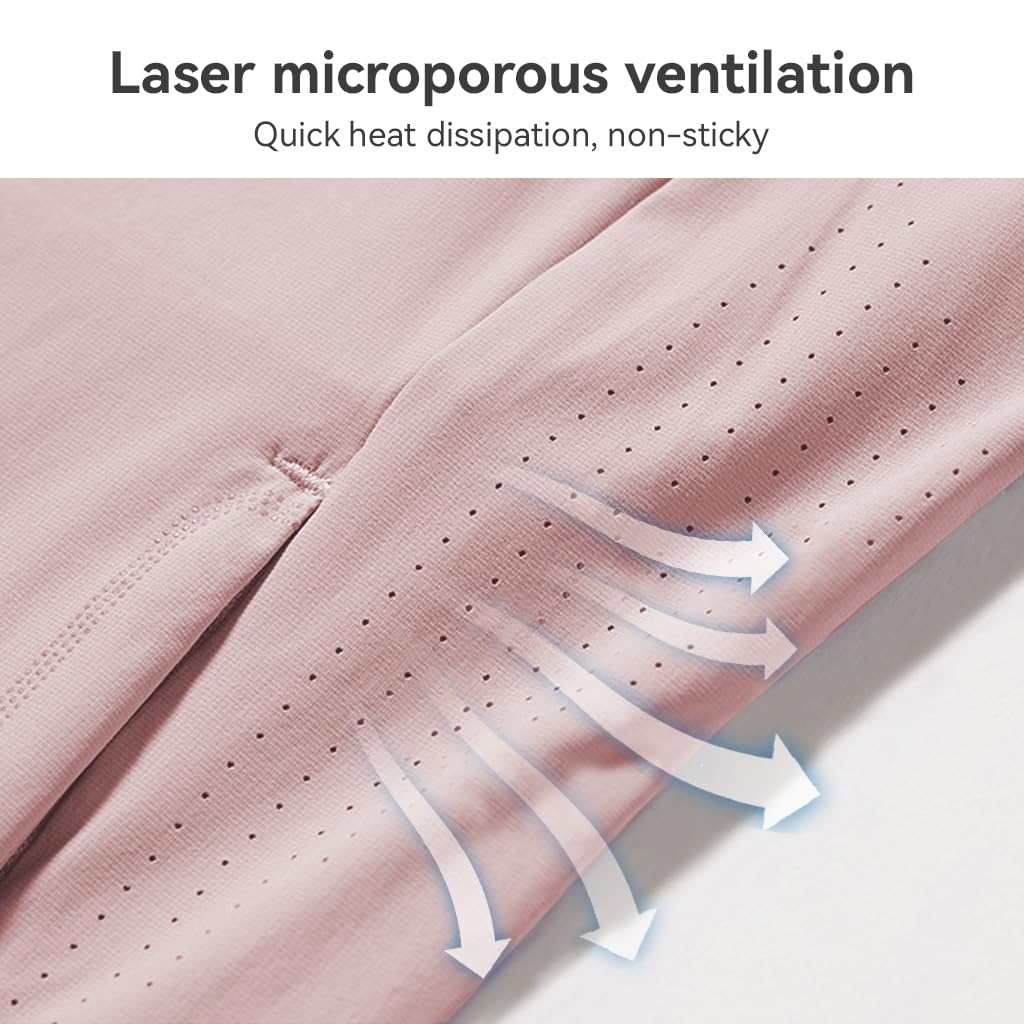 Venzina Women's UPF 50+ Sun Shirt for Travel with 4-Way Stretch and Breathable Mesh | Pink