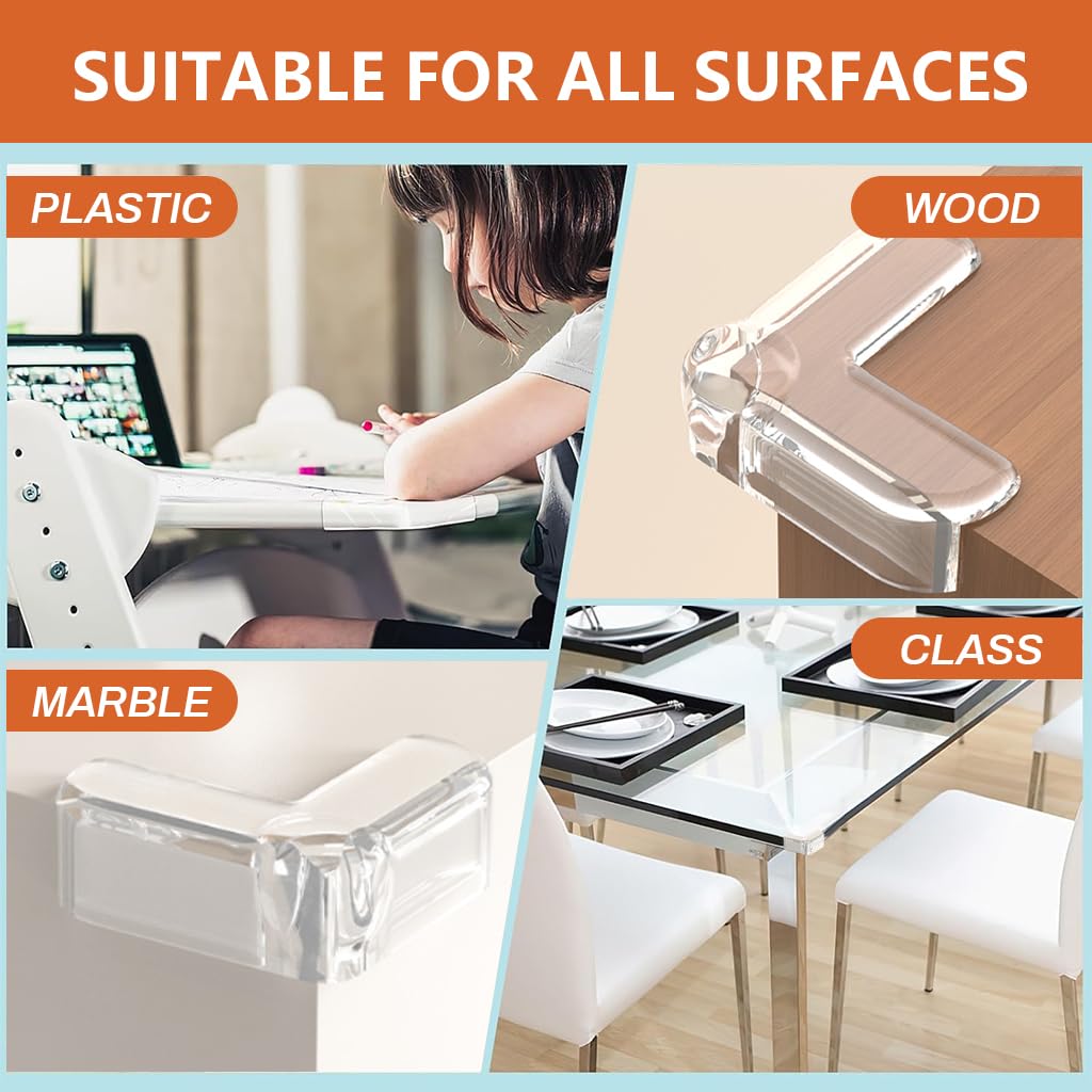 SNOWIE SOFT Corner Protector for Baby Safety with Self-Adhesive L Shape Clear PVC | 12Pcs