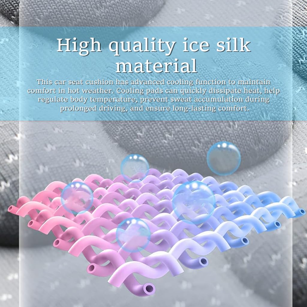 STHIRA Cooling Seat Pads for Cars with Backrest Massage and Non Skid Ice Silk Design | 2PCS