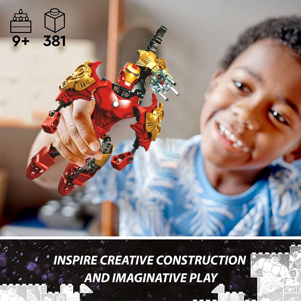 HASTHIP Avengers Toys for Boys featuring DIY Assembly Iron Man Action Figure | ABS Building Blocks for Kids Gift and Desktop Decoration
