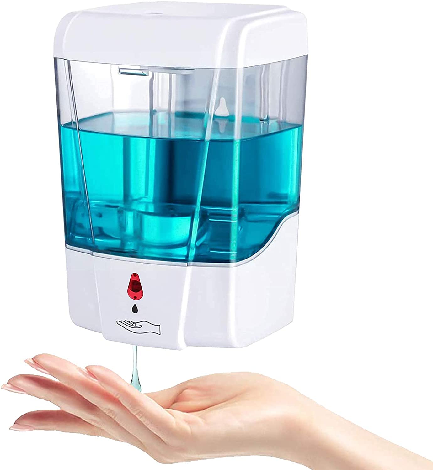 HASTHIP® Automatic Soap Dispenser Wall-Mounted Infrared Disinfection Dispenser, Non-Contact Hand Sanitizer Dispenser, Suitable for Home, Bathroom,Kitchen, Public Places (700 ml)