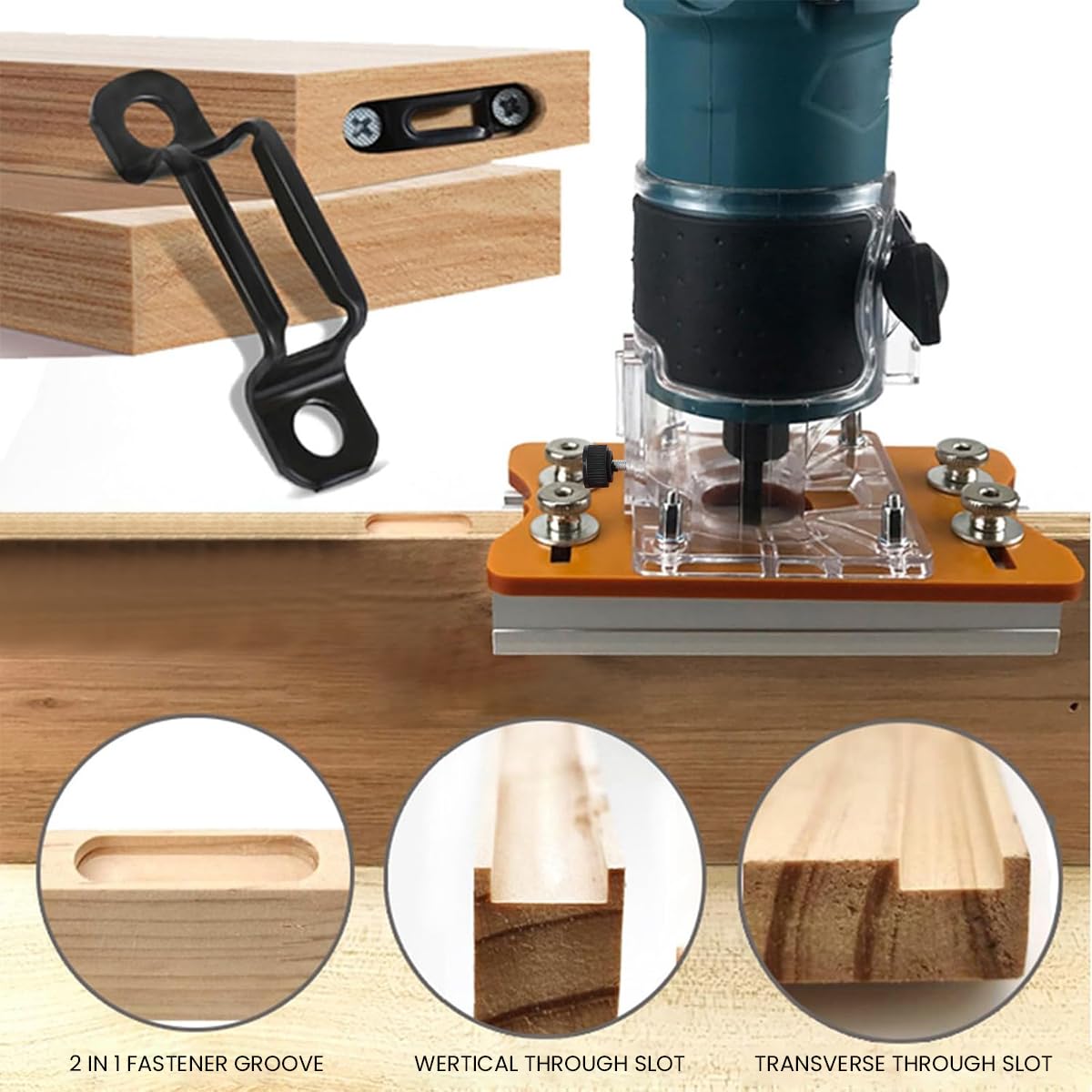 Serplex Woodwork Router Base Tool for 65mm Slotting Bracket featuring Aluminum Alloy Construction | 2PCS Attachment