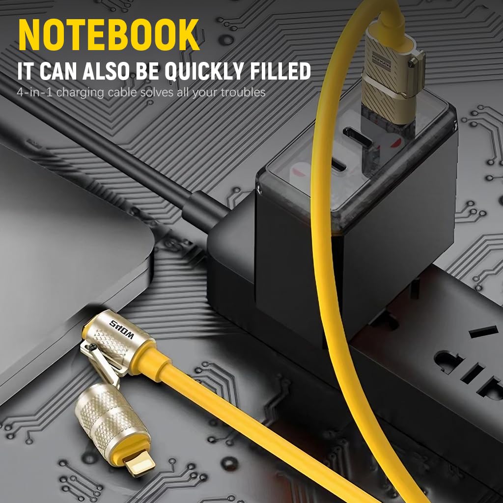 Verilux USB C Cable for Fast Charging 240W 1.5m | 4 in 1 Silicone and Zinc Alloy Connectors