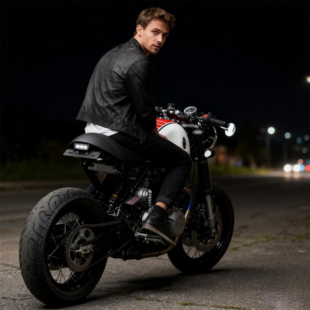 STHIRA Motorcycle License Plate Light for 12V Use with 3 LEDs and Waterproof ABS Housing