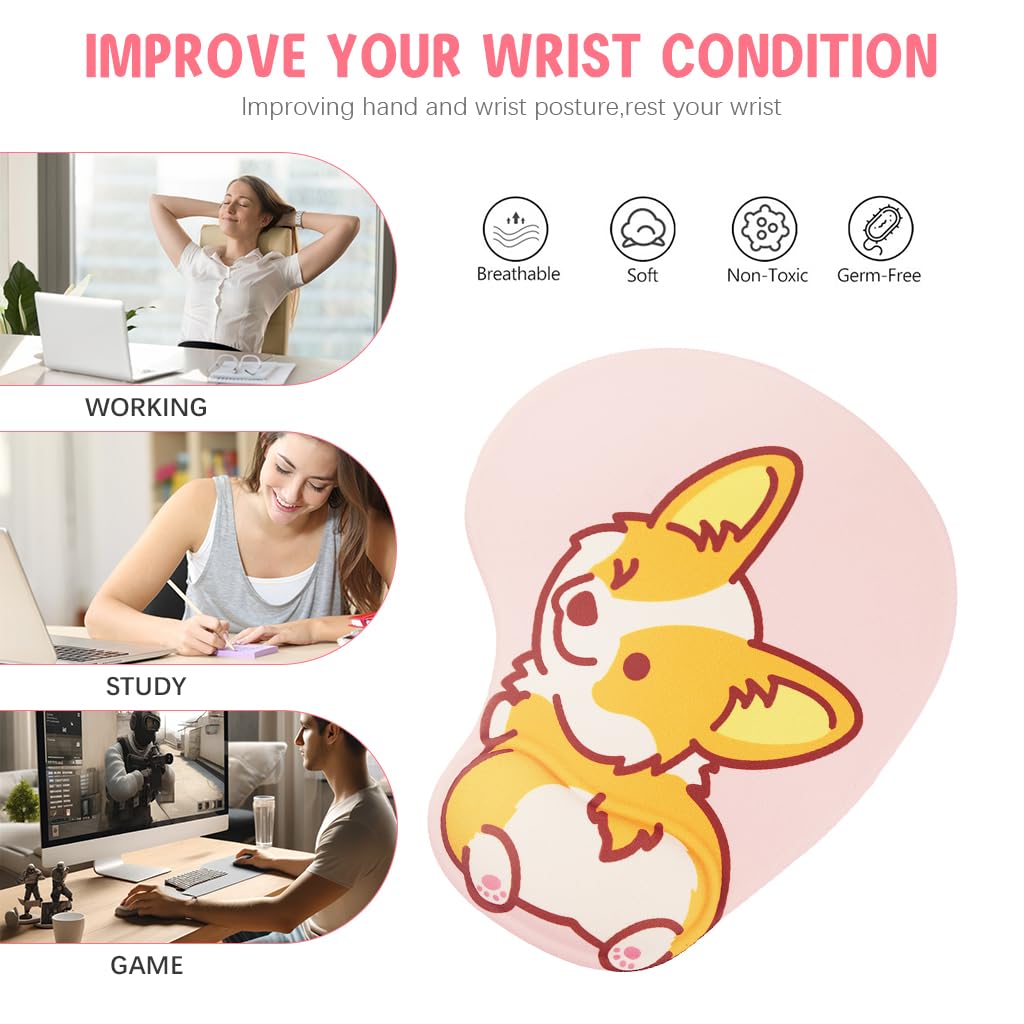 ZORBES Mouse Pad with Wrist Rest for Office and Gaming featuring Ergonomic Gel Base