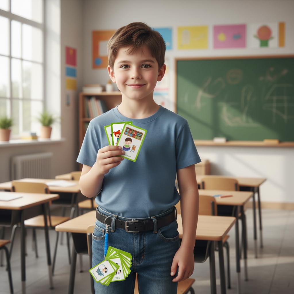 HASTHIP Communication Cards for Special Needs with 32 Flash Cards | Autism Visual Aid