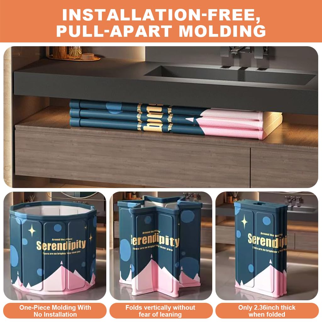 HANNEA Bath Tub for Bathroom with 25.5 in Diameter PVC Foldable Design | Ice and Hot Water Therapy