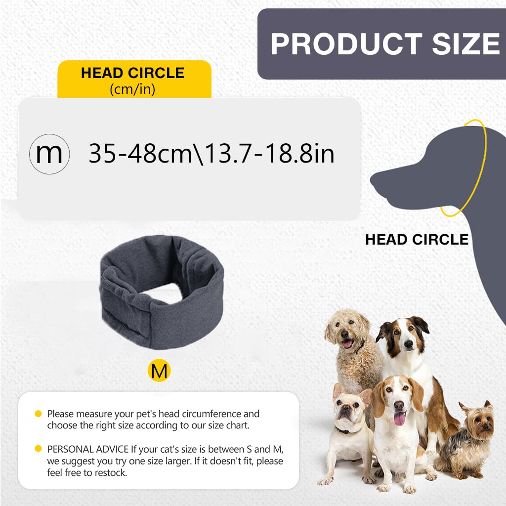 Qpets Dog Ear Muffs for Noise Protection with Adjustable Buckle and Plush Fleece 50–64cm | Reflective Warm Head Cover for Calm and Recovery