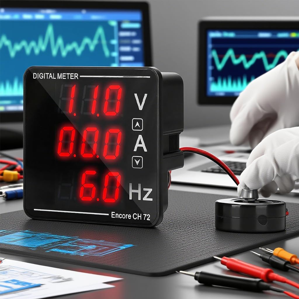 Serplex AC Voltage and Frequency Meter for Industrial Use with LCD Display 120A 500V | Accurate Power Measurement