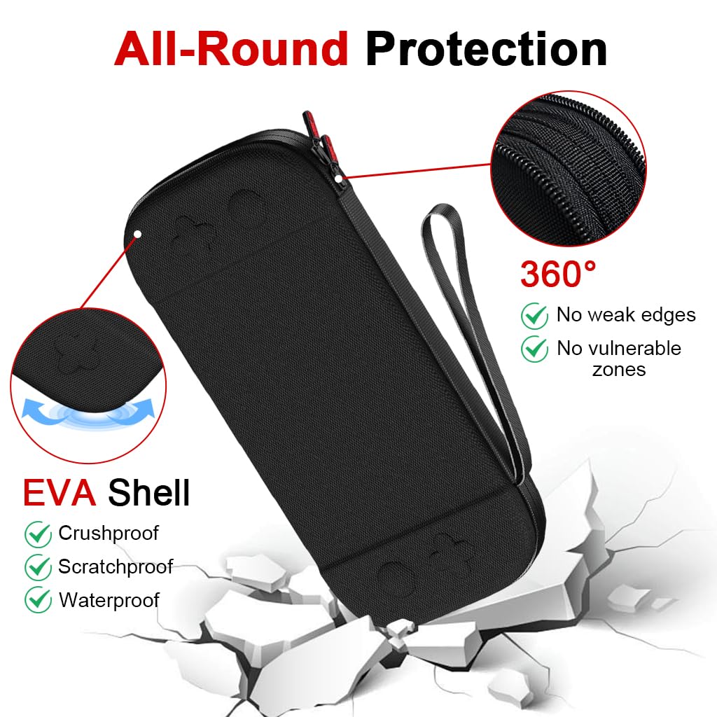 ZORBES Carrying Case for Nintendo Switch 2 2025 with 12 Game Card Slots and EVA Hard Shell | Black Travel Storage Bag