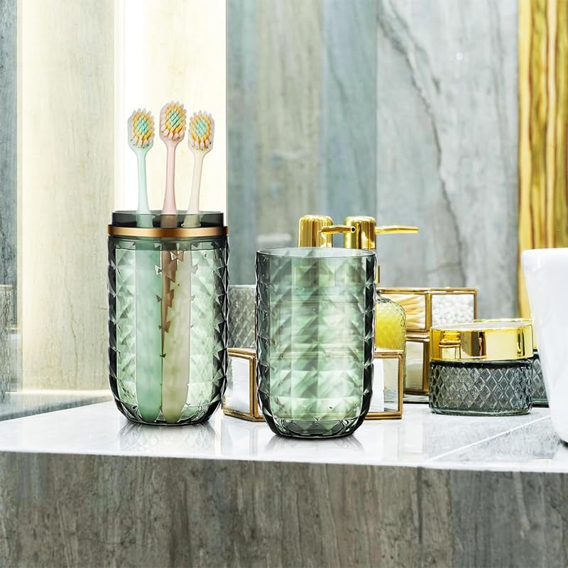 HASTHIP Toothbrush Travel Case 1PC for Bathroom and Camping featuring Duplex Cup | PP Holder Cup with Cover for Hygienic Storage