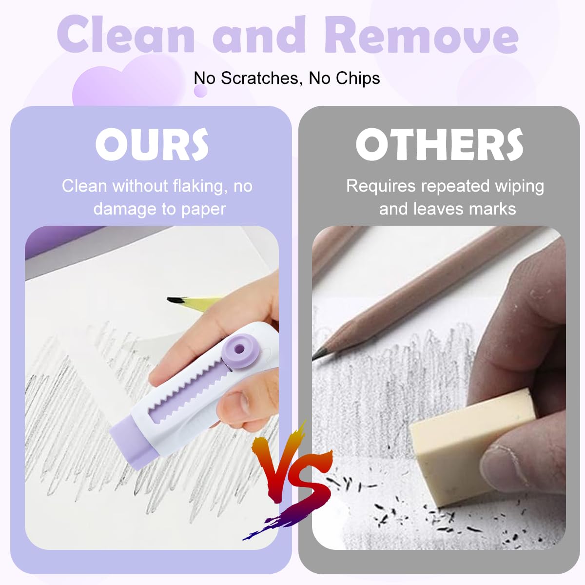 Climberty Erasers for School and Office with 4 Refills featuring Retractable Refillable Design