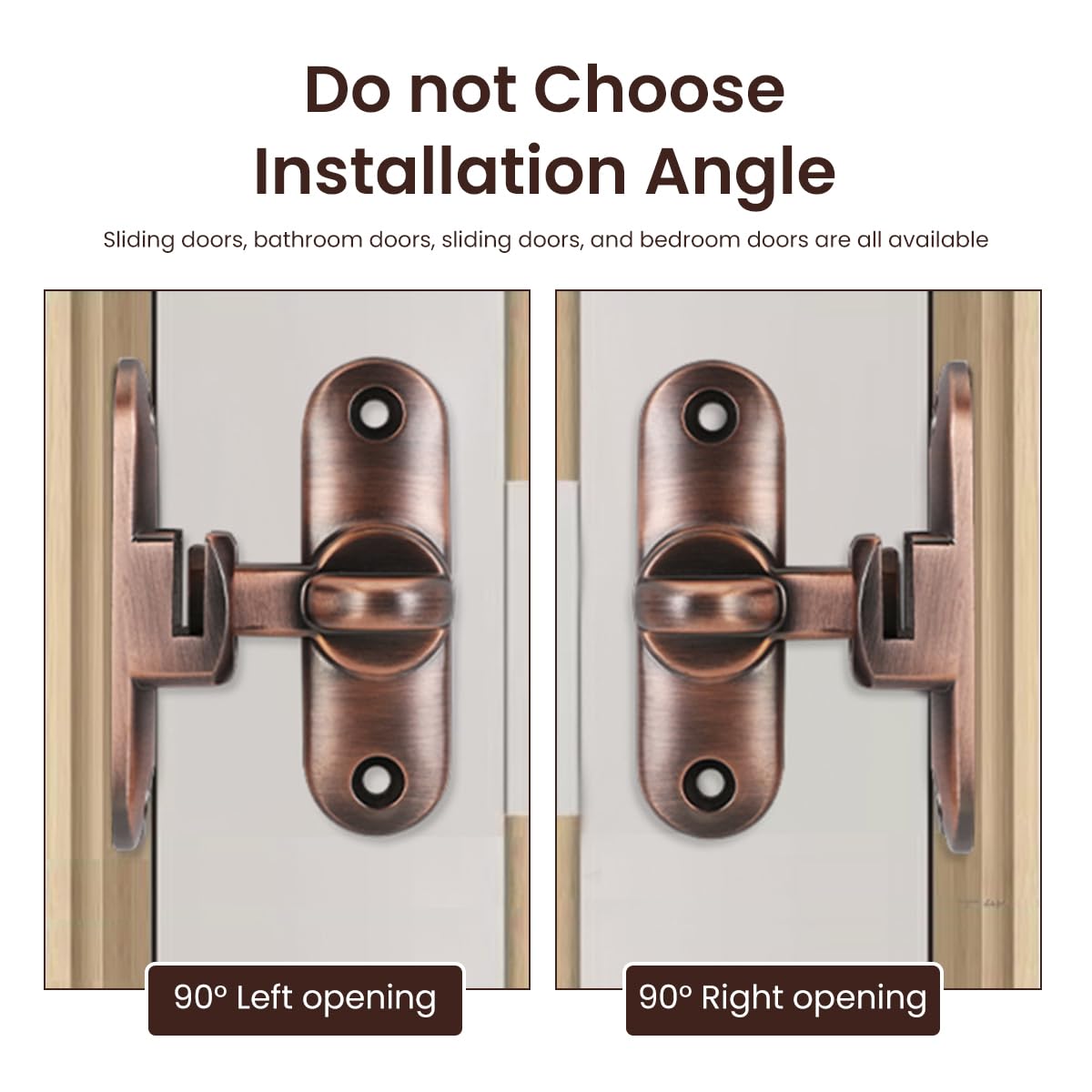 HASTHIP Door Latch Lock 90 Degree for Gate and Cabinet with Rugged Zinc Alloy | 2PCS Set