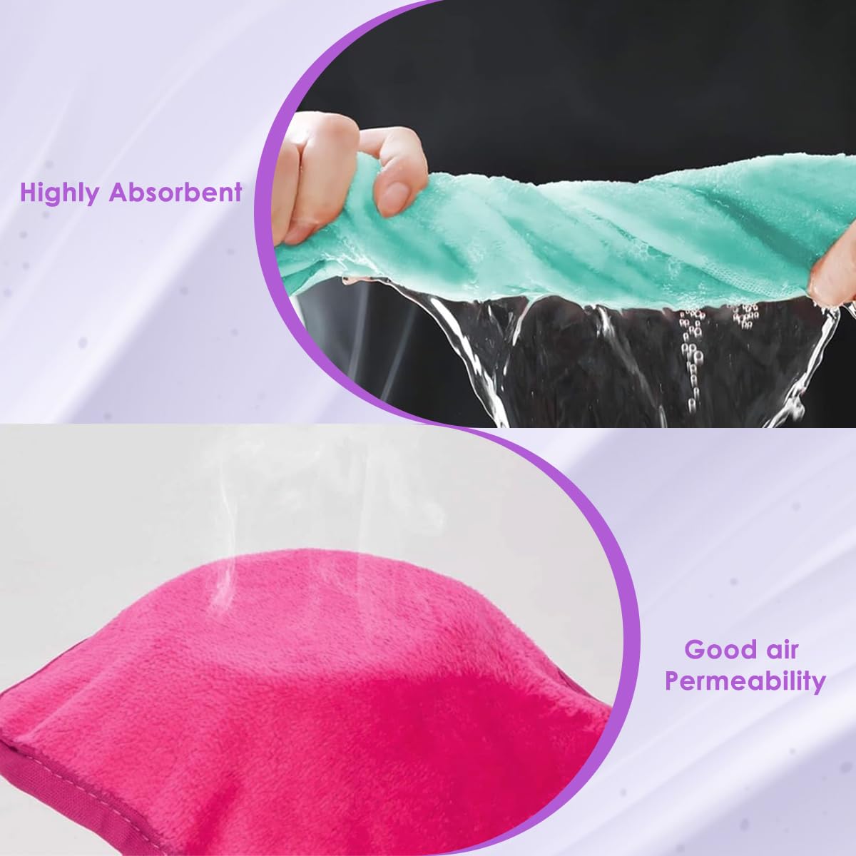MAYCREATE Face Towels 7 Pack for Daily Skincare with Hanging Loop 6.3 in Square | Ultra Soft Flannel Reusable Makeup Remover Cloths
