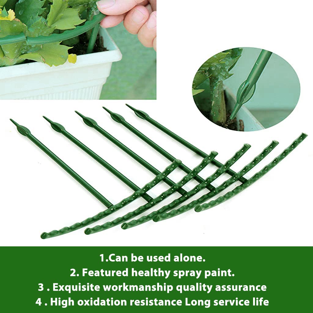 HASTHIP® 12Pcs Plant Support Plant Stake Plant Support Stake Connectable Garden Flower Support Plant Support Stakes for Tomato, Hydrangea, Indoor Plants, 5.7