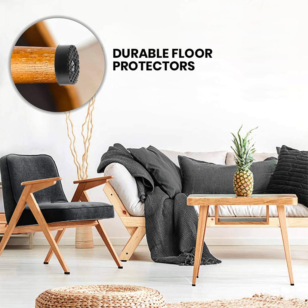 Serplex Table Feet Pads for Furniture Floor Protection with Screw-in Design and 32PCS 3cm PVC | Anti-Slip Risers for Chairs Desks and Stools